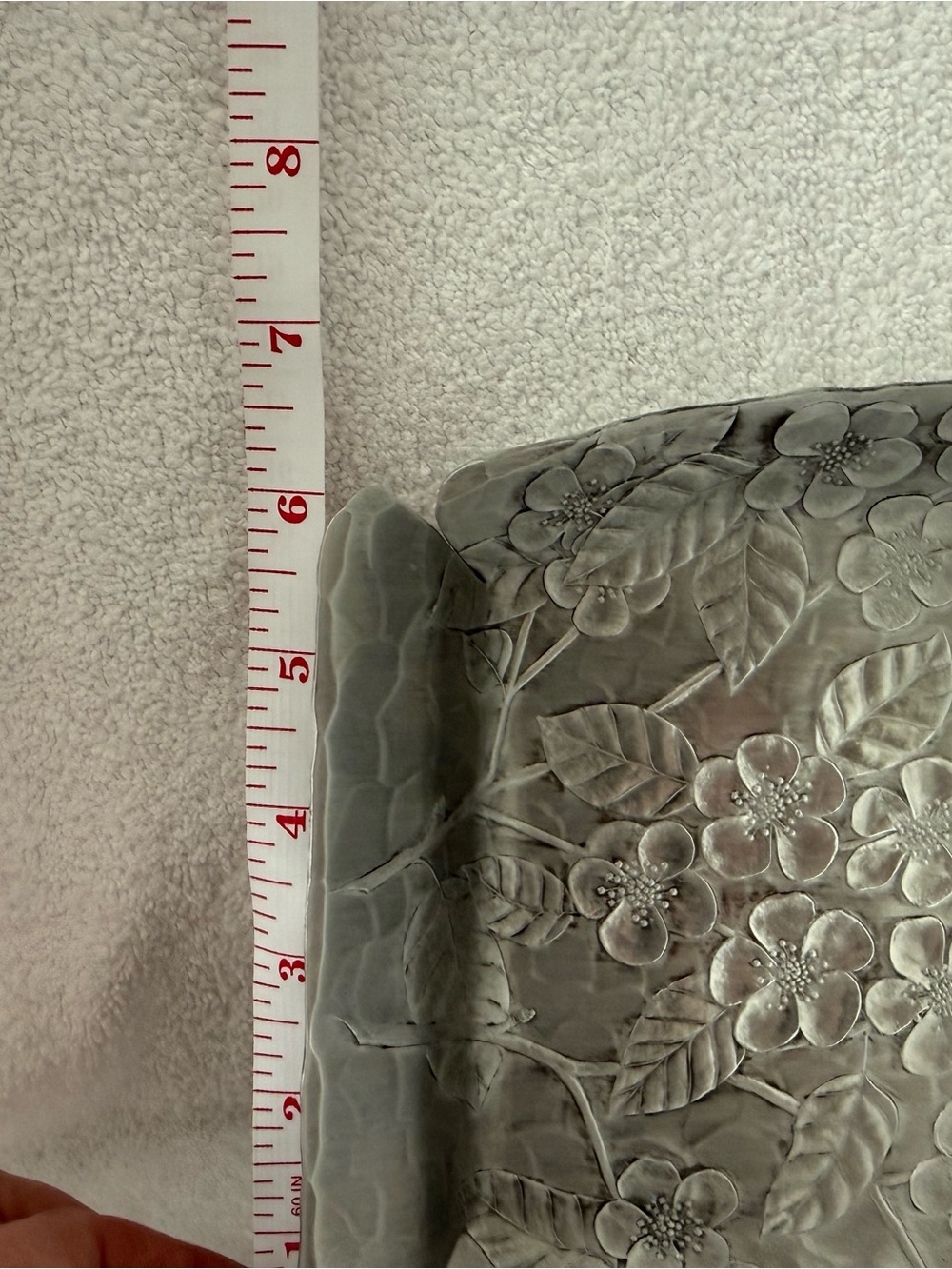 Wendell August Forge Embossed Floral Metal Serving Tray - Picture 3 of 7